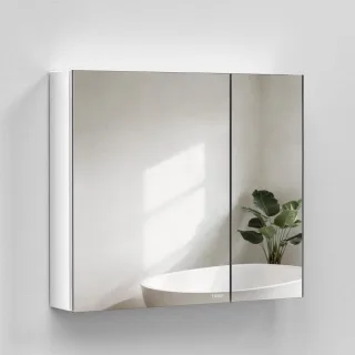 Emke Spiegelschrank, Weiß, Metall, Rechteckig, 85x65x14.5 cm, Badezimmer, Badezimmerspiegel, Spiegelschränke
