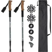 JELEX Nordic-Walking-Stöcke Walking Stöcke mit Korkgriffen, Stufenlos verstellbar, mit Antishock-Technologie