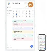 EKASN 24'' Digitaler Kalender mit Touchscreen für Wand- und Tischmontage & Digitaler Bilderrahmen (60,96 cm/24 ", 1920 x 1080 Pixel, 32 GB, Full-HD, WLAN, Familienplaner mit To-Do-Liste & Mahlzeitenplaner)