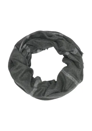 s.Oliver Red Label - Loop-Schal mit Karos und Streifen grau - Gr. - 1