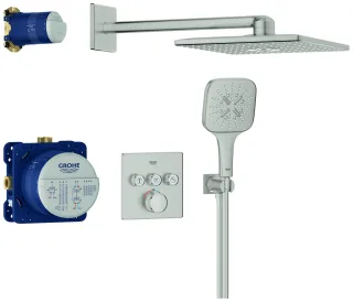 GROHE Unterputz-Duschsystem Grohtherm SmartControl 34864 THM eckige Form 3 ASV supersteel, 34864DC0 34864DC0
