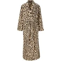 OTTO home Unisex-Bademantel Leo, ideal für Sauna, Spa & im Urlaub, modern, extra lang, Langform, Microfaser, Schalkragen, Gürtel, Animal Print, weich und kuschelig, Plüsch, für Damen und Herren, S-XL