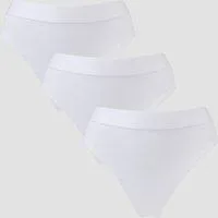 MP Damen Tanga mit mittelhohem Bund (3er-Packung) – Weiß - XS