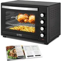 TZS FIRST AUSTRIA Minibackofen 60L 2000W, Premium-X Coating, Temperaturregelung bis 230°C, 60 Min Timer, 4 Einschubhöhen, Umluftfunktion, Backofenbeleuchtung