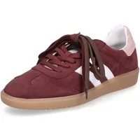 MIDS MORGAN Damen Sneaker bordeaux aus Velourleder mit Wechselfußbett und doppelter Schnürung