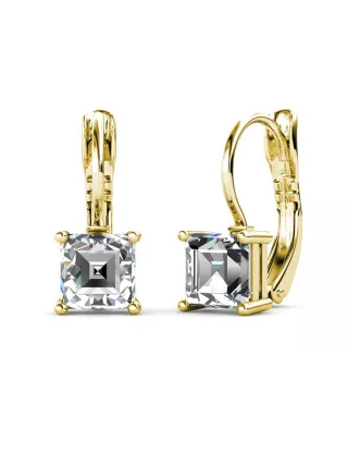 Quadratische Ohrringe - Gold und Kristall