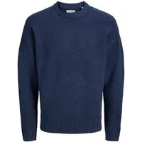 Jack & Jones Rundhalspullover JJESOHO OLLIE KNIT CREW NECK SN Materialmix, relaxed fit