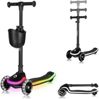 lionelo Dreiradscooter MEY, LED-Deck/Faltbare Lenkstange/Tragegriff/50 kg