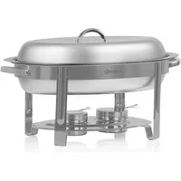 Mahlzeit Speisenwärmer Mahlzeit Edelstahl Chafing Dish oval 5 Liter, Wärmebehälter, Speisenwä, (6-tlg)