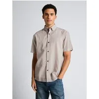 TOM TAILOR Denim Kurzarmhemd Blusen & Shirts Relaxed Fit Kurzarmhemd mit Leinenanteil