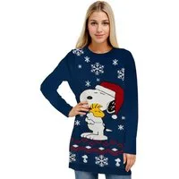 United Labels® Weihnachtspullover The Peanuts Snoopy Strickkleid Warm Kisses Winter Strick Kleid