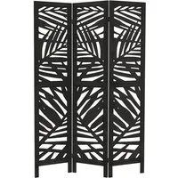 ML-DESIGN Paravent Raumteiler Faltbarer Sichtschutz Indoor Stellwand Sichtschutzwand, Raumtrenner 3-teilig Schwarz 170x121 cm aus Holz freistehend Trennwand
