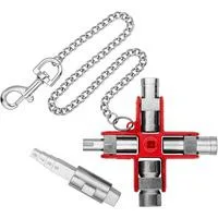 Universal-Schlüssel "Bau" 00 11 06 V01, Steckschlüssel silber/rot, für gängige Schränke und Absperrsysteme