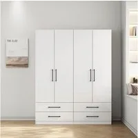 OTTO home Kleiderschrank Sylt Schlafzimmerschrank Garderobe Schrank hochglanz (Drehtürenschrank mit 4 Schubladen und 4 Türen) Schrank in Breite 160 mit viel Stauraum