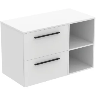 Ideal Standard Möbel-Set 100cm i.life B 2 Auszüge 2 off.Fächer Gr.Schwarz Weiß matt, T5752DU T5752DU