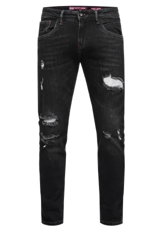 Jeans Hose "TORI" Slim Fit Destroyed Denim