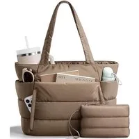nsihing Umhängetasche Handtasche Damen Shopper Schultertasche Damen Tote Bag, Puffer-Tragetasche für Damen, leichte, bauschige Arbeitshandtasche