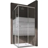 doporro Eckdusche Duschkabine Schiebetür 90x90 6mm ESG mit Nano H:190cm R16, BxT: 70x70 cm, Einscheibensicherheitsglas, ebenerdiger Einbau möglich