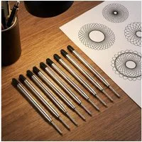 shop'n smile ideoon Kugelschreibermine Kugelschreiber-Minen Schwarz (Stärke B) – Universelle Ersatzminen, Sauberes Schriftbild ohne Klecksen oder Aussetzer
