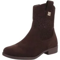 Ital-Design Damen Stiefelette mit elegantem Design und hohem Komfort Sommerboots (91154461) Blockabsatz Flache Stiefeletten in Braun