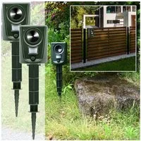 Casativo Ultraschall-Tierabwehr PIR-Bewegungsmelder, bis 60 m², vertreibt Vögel, Marder, 2-tlg., Verzichtet auf Chemikalien und Gifte