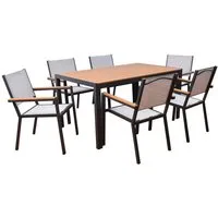 HOME DELUXE Gartentisch CANTOS SEDIA 150 x 90 cm (7-St)