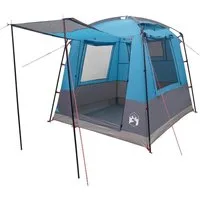 vidaXL Kuppelzelt Partyzelt 4 Personen Blau 185T Polyester mit PU-Beschichtung, (1 tlg)