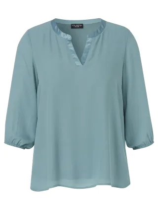 VIA APPIA DUE - Bluse V-Ausschnitt 3/4 Arm salbei - Gr. - 44