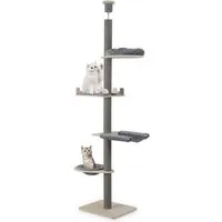 COSTWAY Kratzbaum, 5-stöckiger Katzenbaum, deckenhoch, 236-271 cm, mit Korb
