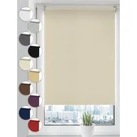 Verdunklungsrollo Seitenzugrollo, Sonello, verdunkelnd, einfach Montage ohne Bohren, Klemmfix, 25cm x 210cm Creme Verdunkelungsrollo, Rollos Fenster, Sonnenschutz