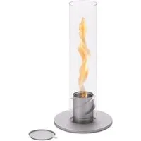höfats Tischfeuer SPIN 90, 120 (Tischfeuer, Windlicht, Gartenfackel und Bioethanolkamin aus Edelstahl, Tischkamin für Indoor und Outdoor), strahlt angenehme Wärme ab