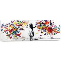 Reinders! Deco-Panel Graffiti-Schmetterlinge, Teenager Zimmer - Mehrfarbig - MDF - Street Art - 90x30 cm