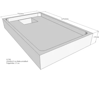 Neuesbad Wannenträger für Bette extraflach 130x80x6,5 SD22806