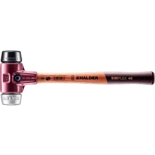 HALDER SIMPLEX - Schonhammer mit TE-Gehäuse und Holzstiel, Gummikomposition / Weichmetall - 3029.040