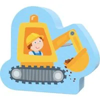 Haba Puzzle Kinder Puzzle 4 erste Puzzles Baustelle + Holzfigur Bagger 2012186003, Puzzleteile