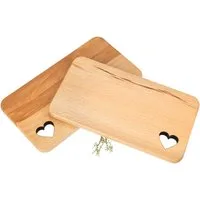 Holz Frank Frühstücksbrett Herz Frühstücksbrettchen aus Kern Buche geölt 22,5 × 12,5 x 1,2 cm, Holz