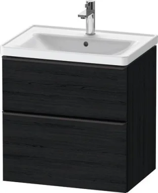 Duravit D-Neo Waschtischunterbau wandhängend Eiche Schwarz Matt 634x452x625 mm - DE43540BD160000 DE43540BD160000
