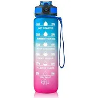 Botells Trinkflasche Sport Trinkflasche, Motivation, Wasserflasche + Strohhalm & Shakerball, Trinke während deiner Aktivität, leicht, auslaufsicher, motivierend