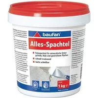 baufan® Spachtelmasse Alles-Spachtel Feinspachtel Ausbessern & Glätten, 1 kg Weiß für Innen