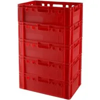 Logiplast Transportbehälter Eurokisten E2 Metzgerkiste Rot, (Spar-Set, 5 Stück), E2 Kiste, Lebensmittelecht, stapelbar