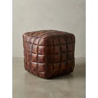 KADIMA DESIGN Sitzhocker Sitzwürfel Echtleder braun 39 x 41 x 39 cm Ottomane Wohnzimmer, (Beinablage Sofa, Würfel Polsterhocker eckig), Design Pouf Hocker orientalisch, Polster Sitzhocker edel, Orient