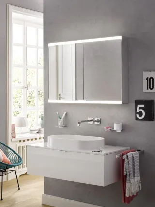 emco LED-Lichtspiegelschrank prime 2 Facelift Unterputz, 800 mm, 2-türig, IP 20, schwarz Rückwand ve 949713534