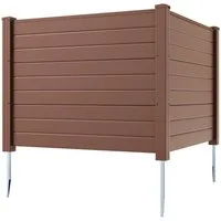 KOMFOTTEU Gartenzaun, Sichtschutzzaun mit 3 Pfählen aus verzinktem Metall, 122 x 95 cm