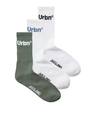 JACK&JONES - JACURBN TENNIS SOCKS 3 PACK SN agave green - Gr. - ONE SIZE