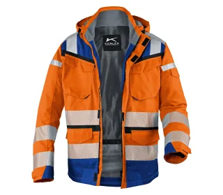 KÜBLER REFLECTIQ Wetterjacke SYMPATEX® PSA 2 warnorange/kornblumenblau XS - 1307 8332-3746-XS