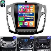 ESSGOO 9.7'' Android 15 CarPlay Autoradio für Ford Focus MK3 2012-2018 GPS BT Autoradio (RDS, 4+64GB(optional), Digitalradio (DAB), FM, AM, BT4.1, SWC, Carplay Android Auto Bluetooth EQ USB GPS Navi WIFI Touchscreen)