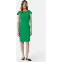 comma Minikleid Kleid Tailliertes Kleid mit seitlich geschlitztem Saum und U-Boot-Ausschnitt