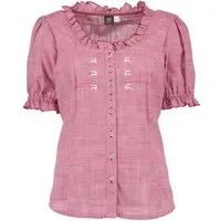 OS Trachten Trachtenbluse Trachtenbluse Editha mittelrot