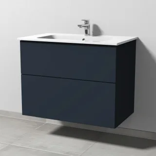 Sanipa 3way Waschtischunterbau zu Duravit ME by Starck Waschtisch mit 2 Auszügen, Marine-Matt SP7251R