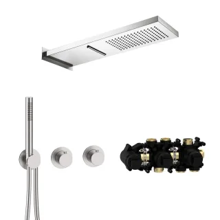 Herzbach MODUL7 Thermostat-Set T-MU2 537x165mm Multi 2 Edelstahl, 70.703711.1.09 70.703711.1.09